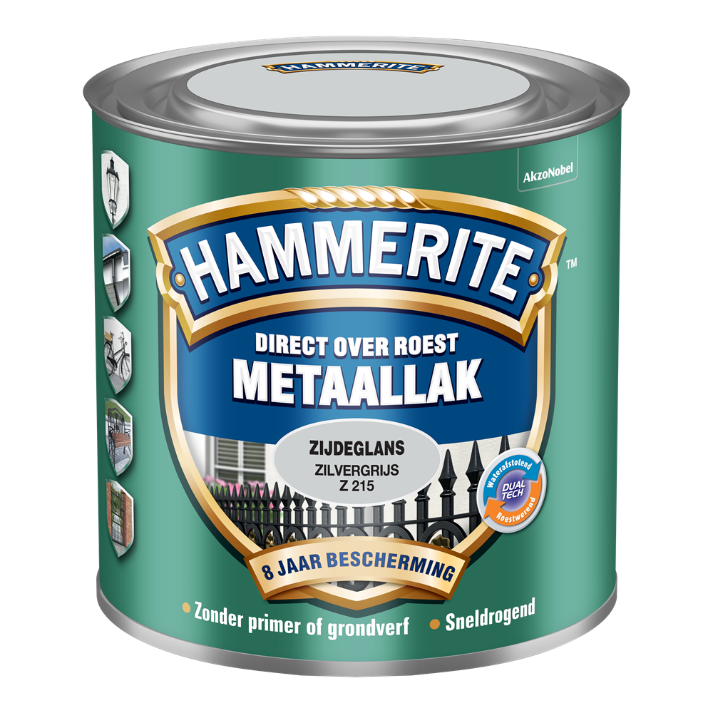 Hammerite Metaallak Zijdeglans | Z Grijs | Z215 | 250ml - 5123983