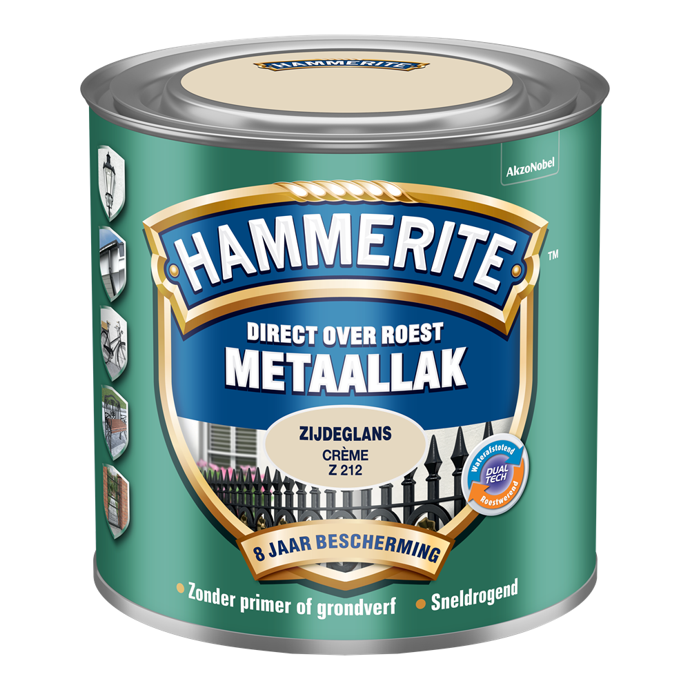 Hammerite Metaallak Zijdeglans | Creme | Z212 | 250ml - 5123890 afbeelding