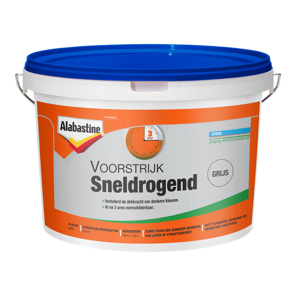 Alabastine Voorstrijk Sneldrogend | Grijs | 2,5L - 5256700