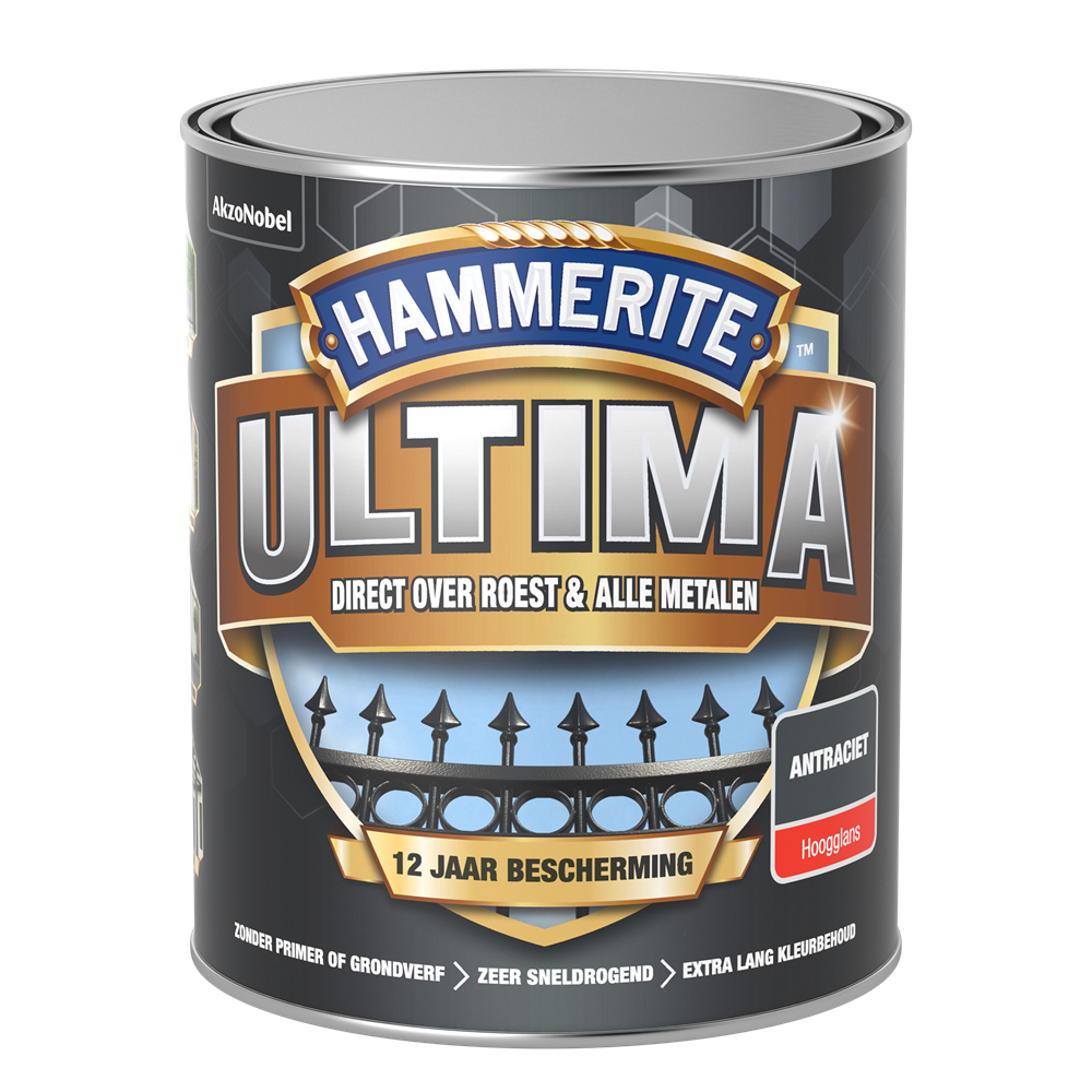 Hammerite Ultima Hoogglans | Antraciet | 750ml - 5566467