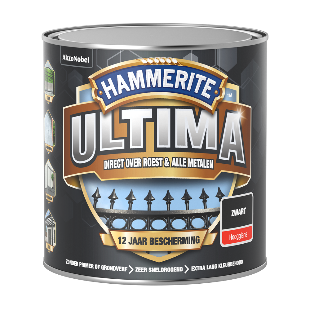 Hammerite Ultima Hoogglans | Zwart | 250ml - 5566475 afbeelding