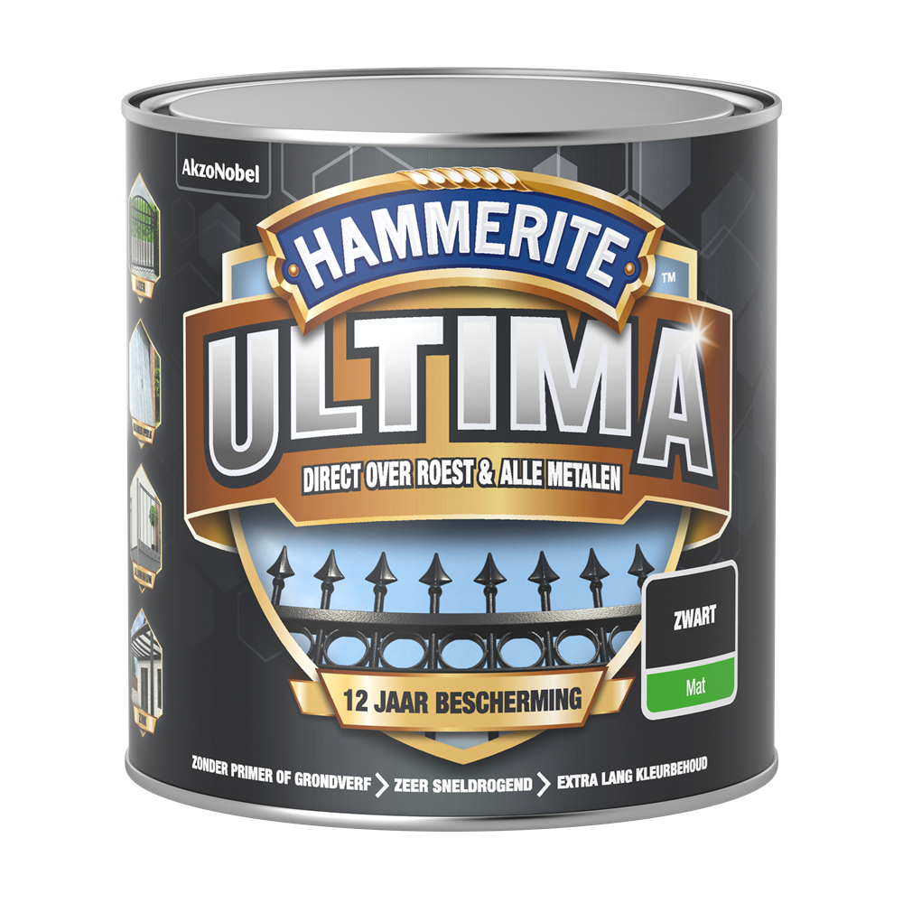 Hammerite Ultima Mat | Zwart | 250ml - 5566478