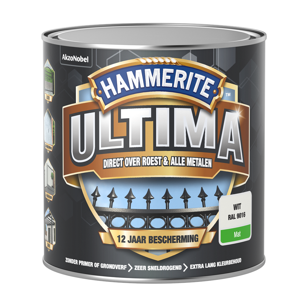 Hammerite Ultima Mat | Wit | RAL9016 | 250ml - 5566479