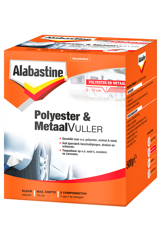 Alabastine Polyester & Metaal Vuller Set | 500g - 5944051 afbeelding