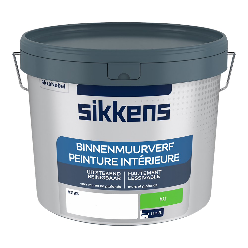 Sikkens Binnenmuurverf Mat | Peint Interieure | Kleur Wit W05 | 10L - 5324117 afbeelding