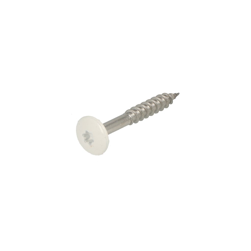 Hoenderdaal Fasteners Hoenderdaal Hpl Schroef Rvs-A2 Torx TX20 Signaalwit Ral9003 4.8X38 | 100 stuks 0346.30.37537