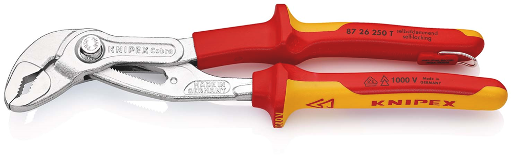 Knipex Cobra® VDE Hightech-Waterpomptang | 250 mm Lengte | Geïsoleerd | Meercomponenten-Omhulling - 87 26 250 T BK