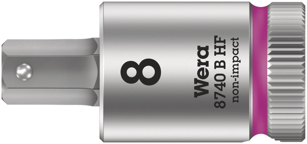 Wera 8740 B HF Binnenzeskant Zyklop Bitdop met 3/8"-aandrijving met vasthoudfunctie, 1/8" x 107 mm - 1 stuk(s) - 05003081001