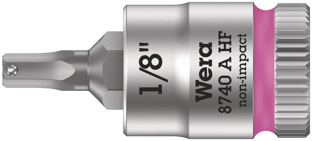 Wera 8740 A HF Binnenzeskant Zyklop Bitdop met 1/4"-aandrijving met vasthoudfunctie, 1/8" - 1 stuk(s) - 05003383001