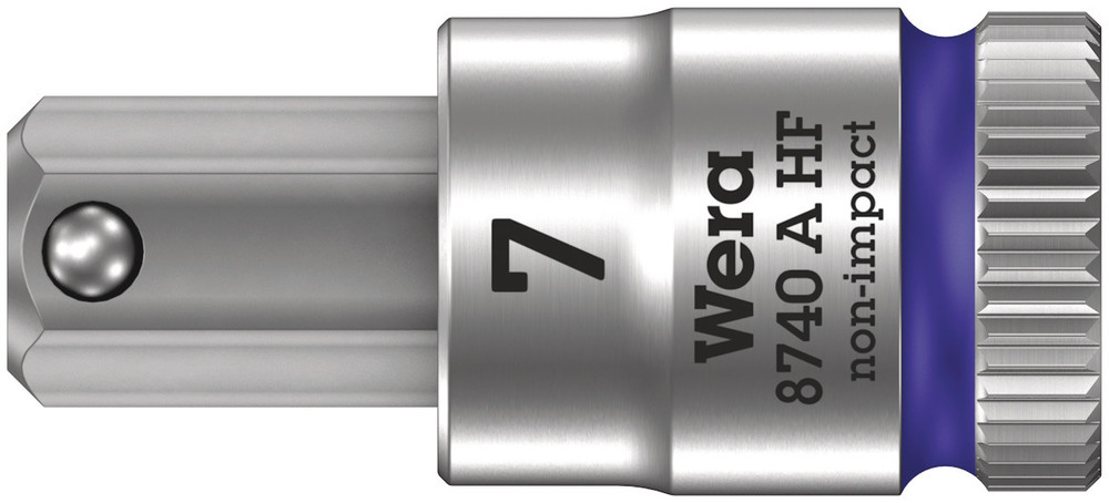 Wera 8740 A HF Binnenzeskant Zyklop Bit-dop met 1/4"-aandrijving met vasthoudfunctie, 7,0 x 28 mm - 1 stuk(s) - 05003341001