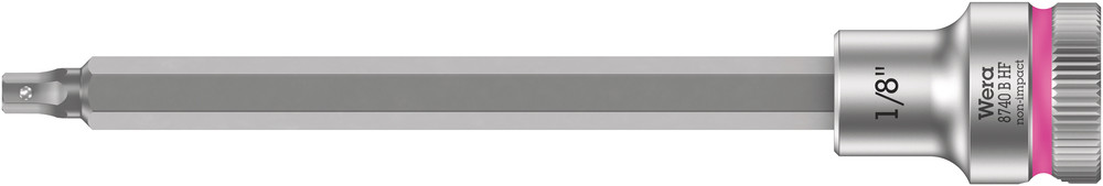 Wera 8740 B HF Binnenzeskant Zyklop Bitdop met 3/8"-aandrijving met vasthoudfunctie, 1/8" x 107 mm - 1 stuk(s) - 05003081001