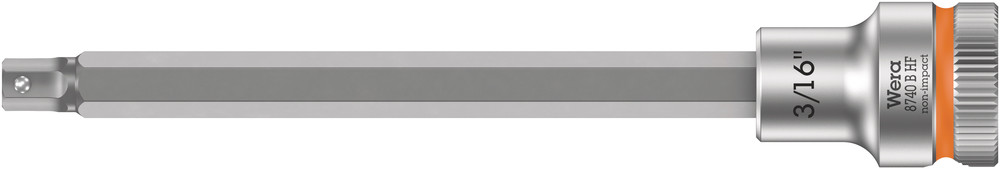 Wera 8740 B HF Binnenzeskant Zyklop Bitdop met 3/8"-aandrijving met vasthoudfunctie, 3/16" x 107 mm - 1 stuk(s) - 05003086001