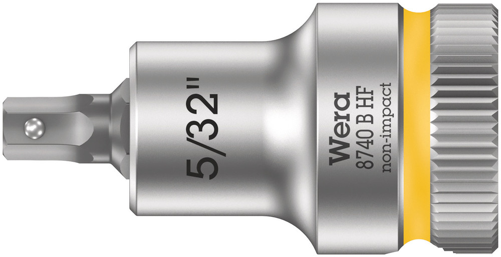 Wera 8740 B HF Binnenzeskant Zyklop Bitdop met 3/8"-aandrijving met vasthoudfunctie, 5/32" x 35 mm - 1 stuk(s) - 05003083001