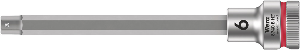 Wera 8740 B HF Binnenzeskant Zyklop Bitdop met 3/8"-aandrijving met vasthoudfunctie, 6,0 x 107 mm - 1 stuk(s) - 05003036001