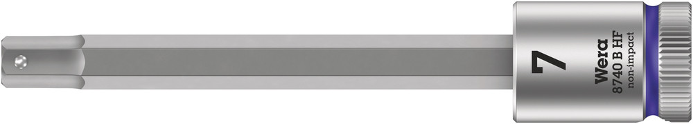 Wera 8740 B HF Binnenzeskant Zyklop Bitdop met 3/8"-aandrijving met vasthoudfunctie, 7,0 x 100,5 mm - 1 stuk(s) - 05003038001