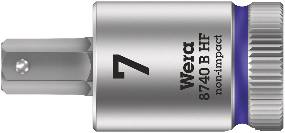 Wera 8740 B HF Binnenzeskant Zyklop Bitdop met 3/8"-aandrijving met vasthoudfunctie, 7,0 x 38,5 mm - 1 stuk(s) - 05003037001