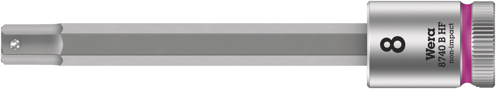Wera 8740 B HF Binnenzeskant Zyklop Bitdop met 3/8"-aandrijving met vasthoudfunctie, 8,0 x 100,5 mm - 1 stuk(s) - 05003040001