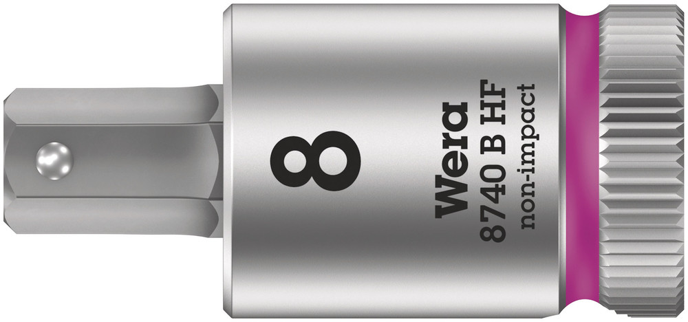 Wera 8740 B HF Binnenzeskant Zyklop Bitdop met 3/8"-aandrijving met vasthoudfunctie, 8,0 x 38,5 mm - 1 stuk(s) - 05003039001