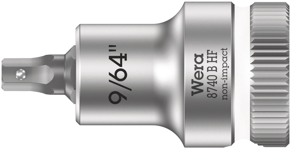 Wera 8740 B HF Binnenzeskant Zyklop Bitdop met 3/8"-aandrijving met vasthoudfunctie, 9/64" x 35 mm - 1 stuk(s) - 05003082001