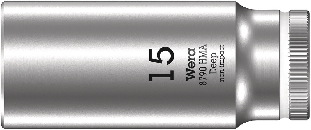 Wera 8790 HMA Deep Hand- en Machinedop met 1/4"-aandrijving, 15 x 50 mm - 05004512001