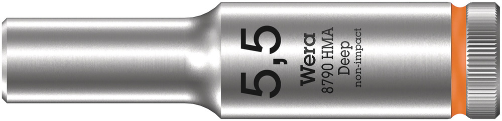 Wera 8790 HMA Deep Hand- en Machinedop met 1/4"-aandrijving, 5,5 x 50 mm - 05004502001