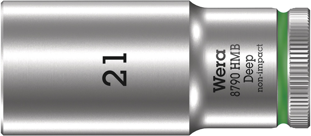 Wera 8790 HMB Deep Hand- en Machinedop met 3/8"-aandrijving, 21 x 64 mm - 05004543001