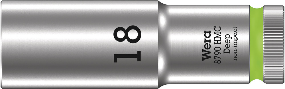 Wera 8790 HMC Deep Hand- en Machinedop met 1/2"-aandrijving, 18 x 83 mm - 05004558001