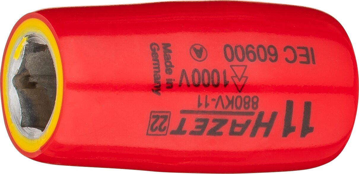 HAZET Dopsleutel · geïsoleerd 880KV-11 · 3/8 inch (10 mm) vierkant hol · Buiten-zeskant-tractieprofiel · SW 11 mm