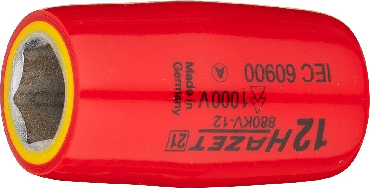 HAZET Dopsleutel · geïsoleerd 880KV-12 · 3/8 inch (10 mm) vierkant hol · Buiten-zeskant-tractieprofiel · SW 12 mm