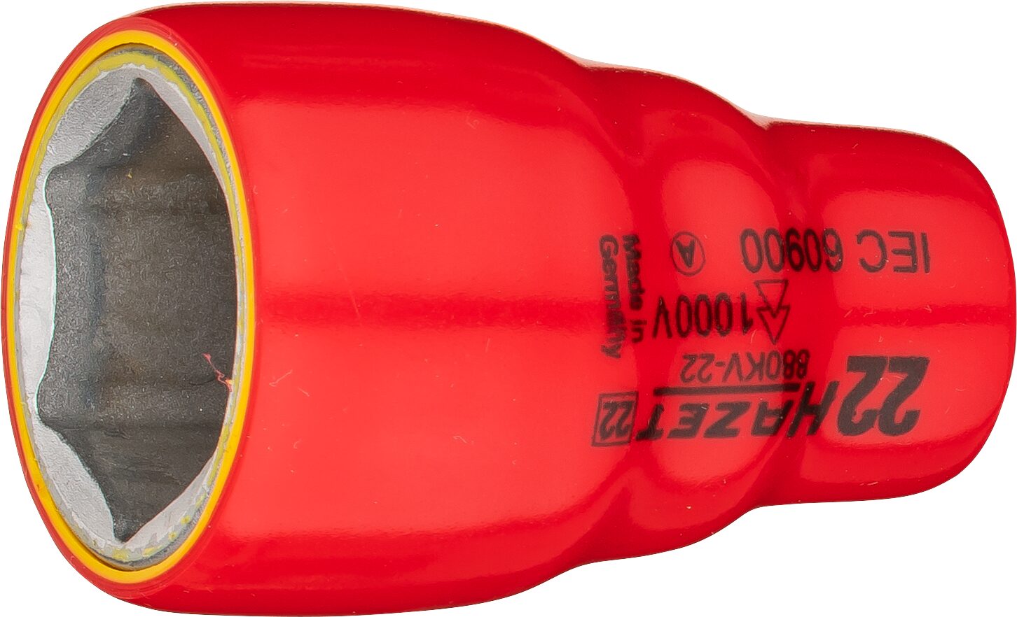 HAZET Dopsleutel · geïsoleerd 880KV-22 · 3/8 inch (10 mm) vierkant hol · Buiten-zeskant-tractieprofiel · SW 22 mm