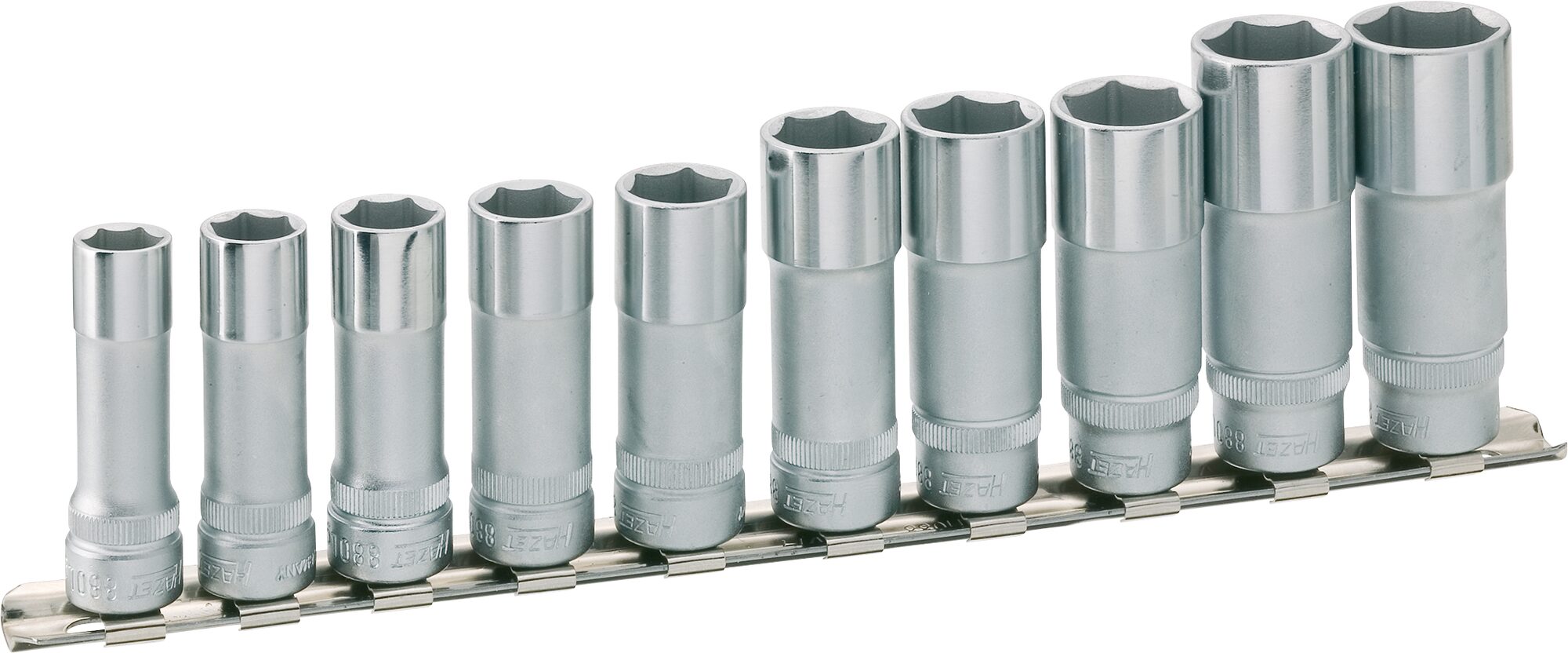 HAZET Dopsleutelset - zeskant 880LG/10H - 3/8 inch (10 mm) vierkant hol - Buiten-zeskant-tractieprofiel - 10-delig - 10 - 19