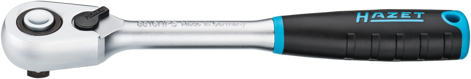 HAZET HiPer fijnvertande omschakelratel · veiligheidsvergrendeling 8816HPS · 3/8 inch (10 mm) vierkant massief · Lengte: 200 mm