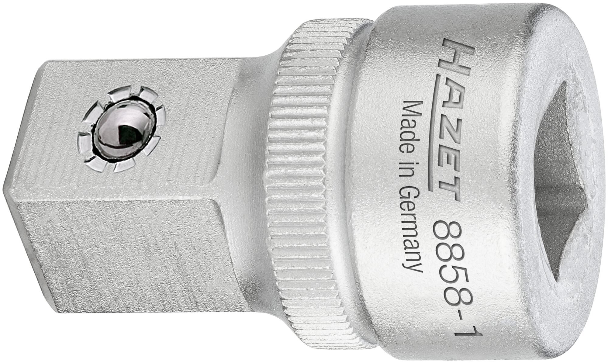 HAZET Vergrotingsstuk 8858-1 · 3/8 inch (10 mm) vierkant hol · 1/2 inch (12,5 mm) vierkant massief · Lengte: 36 mm