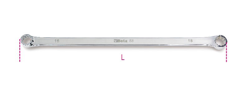 Beta Dubbele platte ringsleutels, extra-lange uitvoering 88 12X14 - 000880012