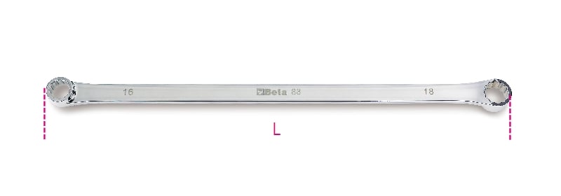 Beta Dubbele platte ringsleutels, extra-lange uitvoering 88 17X19 - 000880017