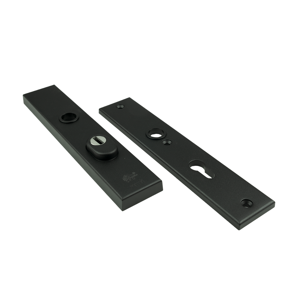 AMI Veiligheidsbeslag 251/50/15 Buiten Kt 72 Binnen Profielcilinder 72 Zwart Deurdikte 53/57 Mm. - 739722 afbeelding