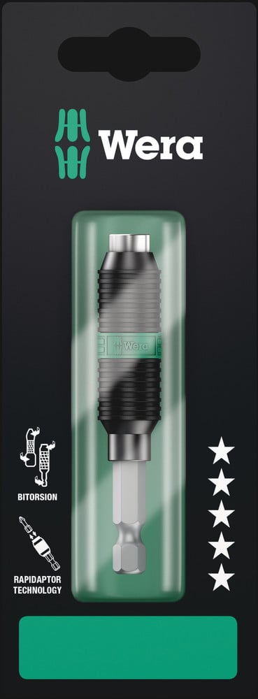 Wera 897/4 R Universele Bithouder Rapidaptor BiTorsion, 1/4 duim x 75 mm - 1 stuk(s) - 05073420001