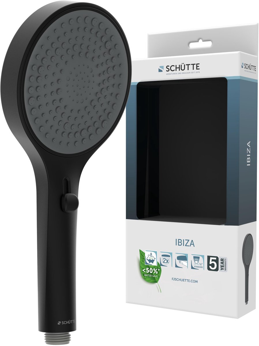 Schutte IBIZA Handdouche | Mat Zwart/Antraciet - 60266 afbeelding