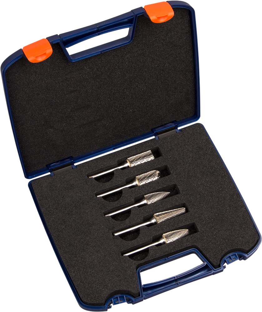 Rotec 5-dlg. set stiftfrezen ø12,7mm, STEEL-vertanding (Z7) 1x model A,C,F,G en L - 9003069 afbeelding
