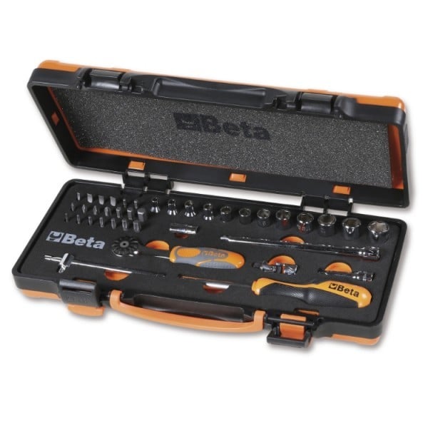 Beta 900/C12MZ 12 zeskant dopsleutels | 20 bits en 7 toebehoren in foam inlegbak - 009000983 009000983