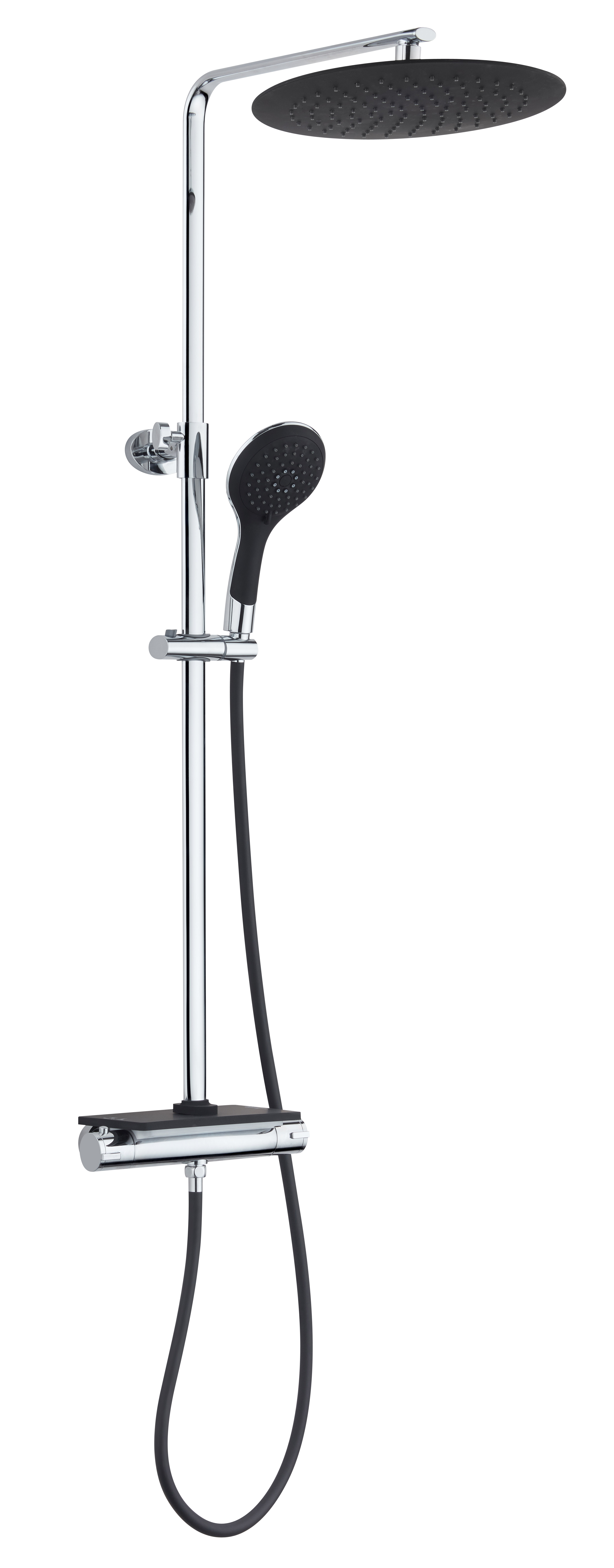 EISL GRANDE VITA hoofddouche set met thermostatische mengkraan | chroom-zwart - DX1103CST DX1103CST