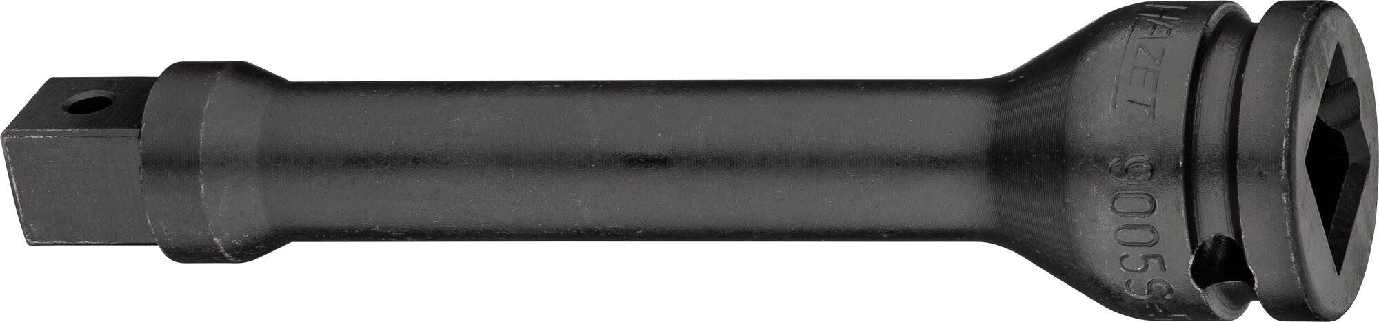 HAZET Krachtverlengstuk 9005S-5 · 1/2 inch (12,5 mm) vierkant hol · 1/2 inch (12,5 mm) vierkant massief · Lengte: 130 mm