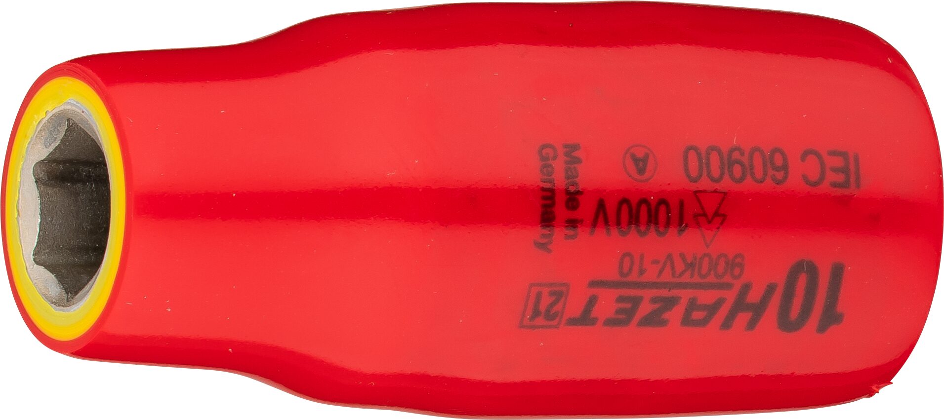 HAZET Dopsleutel · geïsoleerd 900KV-10 · 1/2 inch (12,5 mm) vierkant hol · Buiten-zeskant-tractieprofiel · SW 10 mm