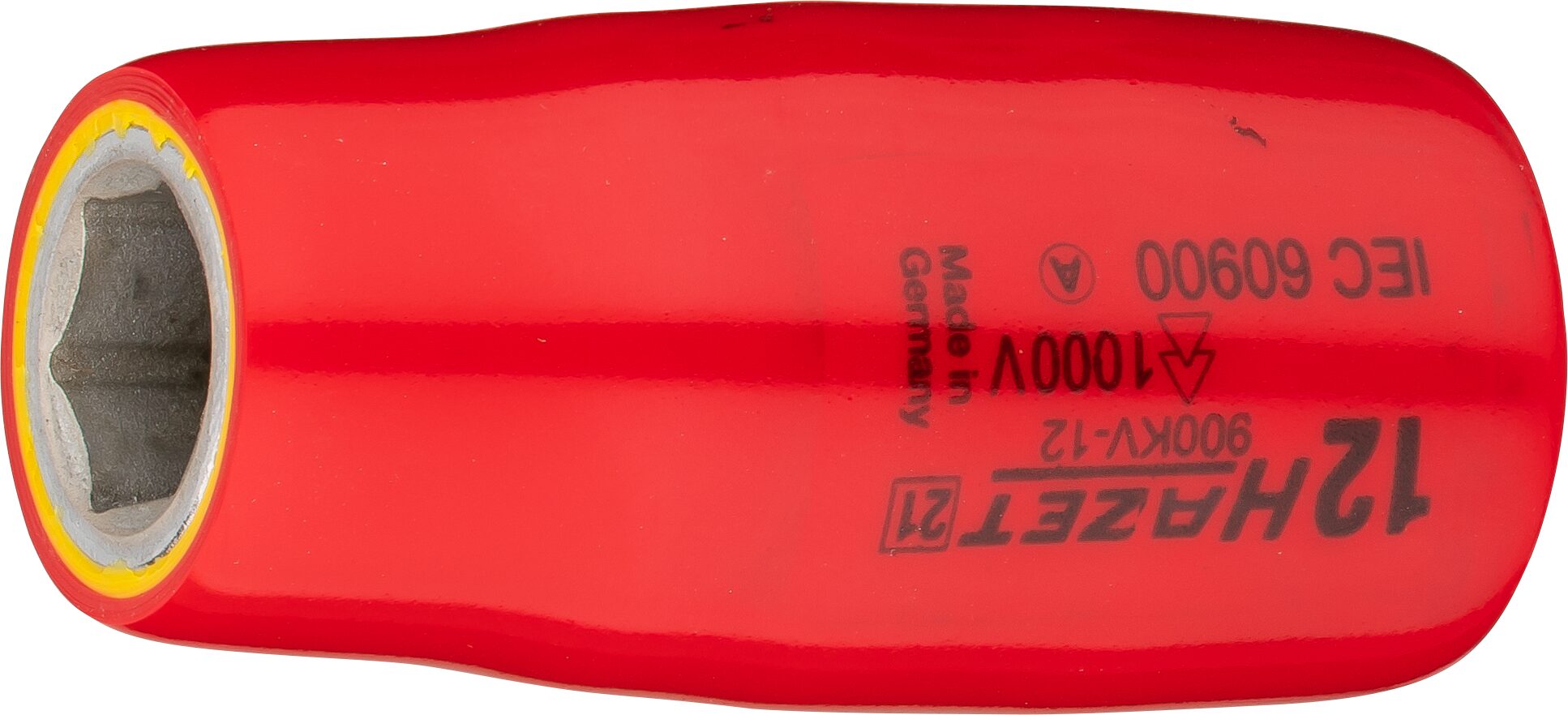 HAZET Dopsleutel · geïsoleerd 900KV-12 · 1/2 inch (12,5 mm) vierkant hol · Buiten-zeskant-tractieprofiel · SW 12 mm