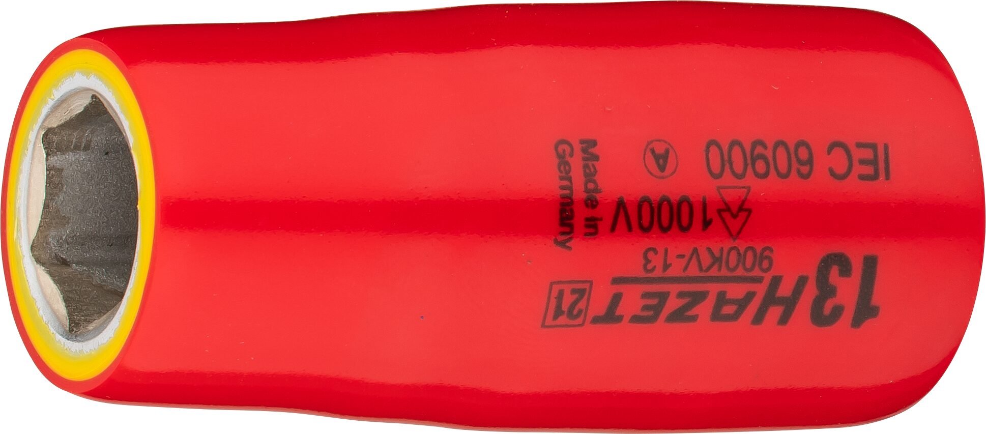 HAZET Dopsleutel · geïsoleerd 900KV-13 · 1/2 inch (12,5 mm) vierkant hol · Buiten-zeskant-tractieprofiel · SW 13 mm
