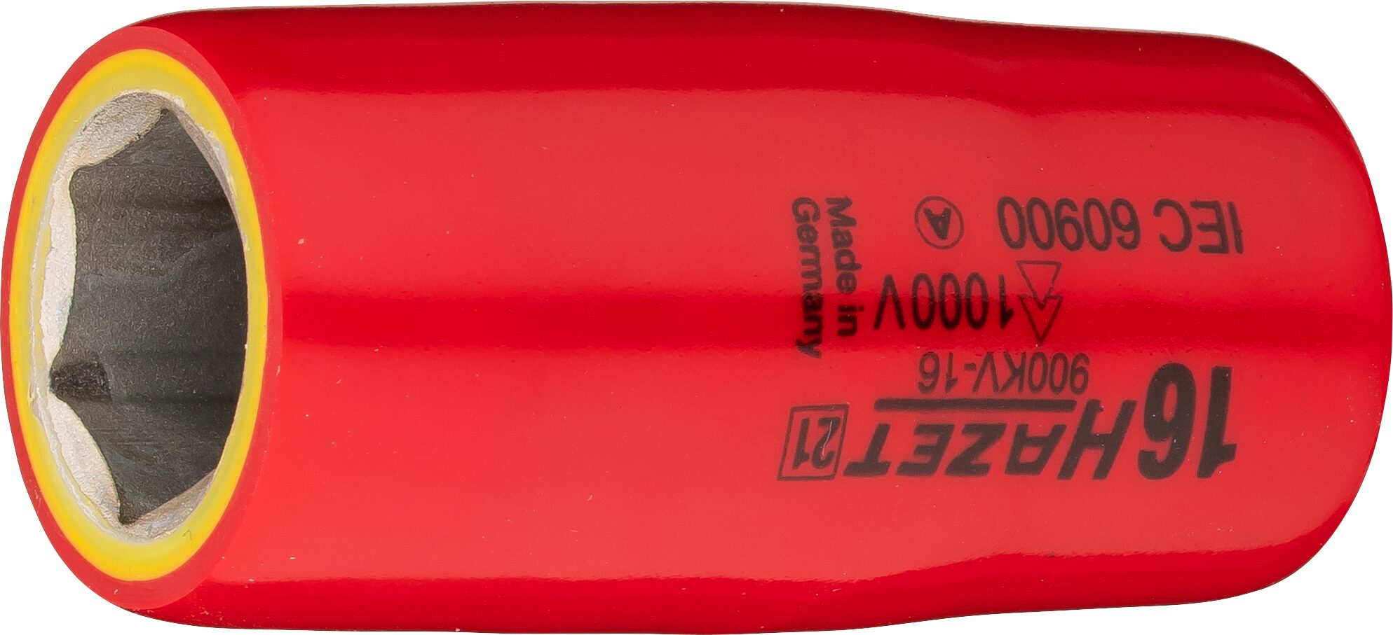 HAZET Dopsleutel · geïsoleerd 900KV-16 · 1/2 inch (12,5 mm) vierkant hol · Buiten-zeskant-tractieprofiel · SW 16 mm