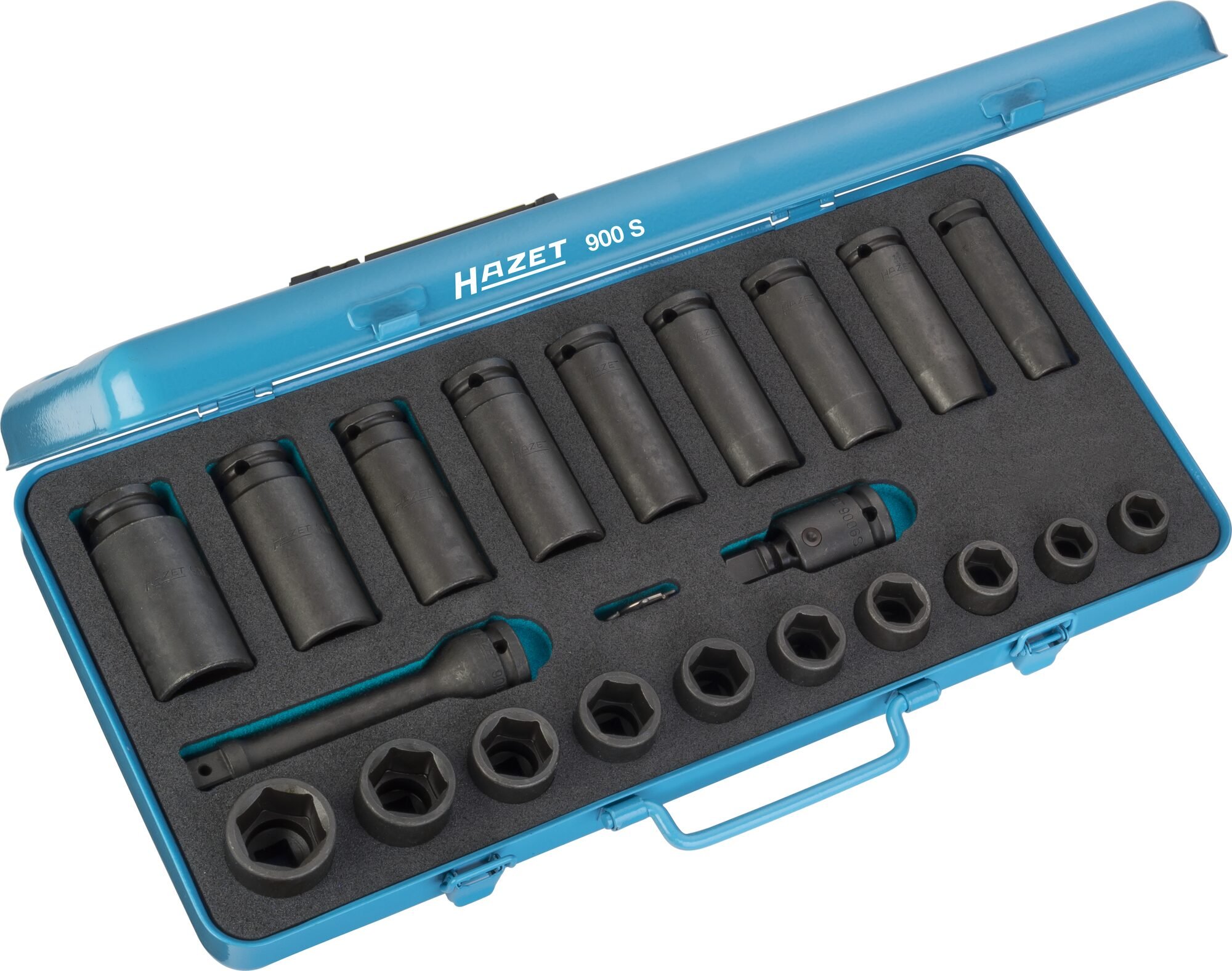 HAZET Krachtdopsleutelset 900S - 1/2 inch (12,5 mm) vierkant hol - Buiten-zeskant-tractieprofiel - 23-delig - 13 - 27