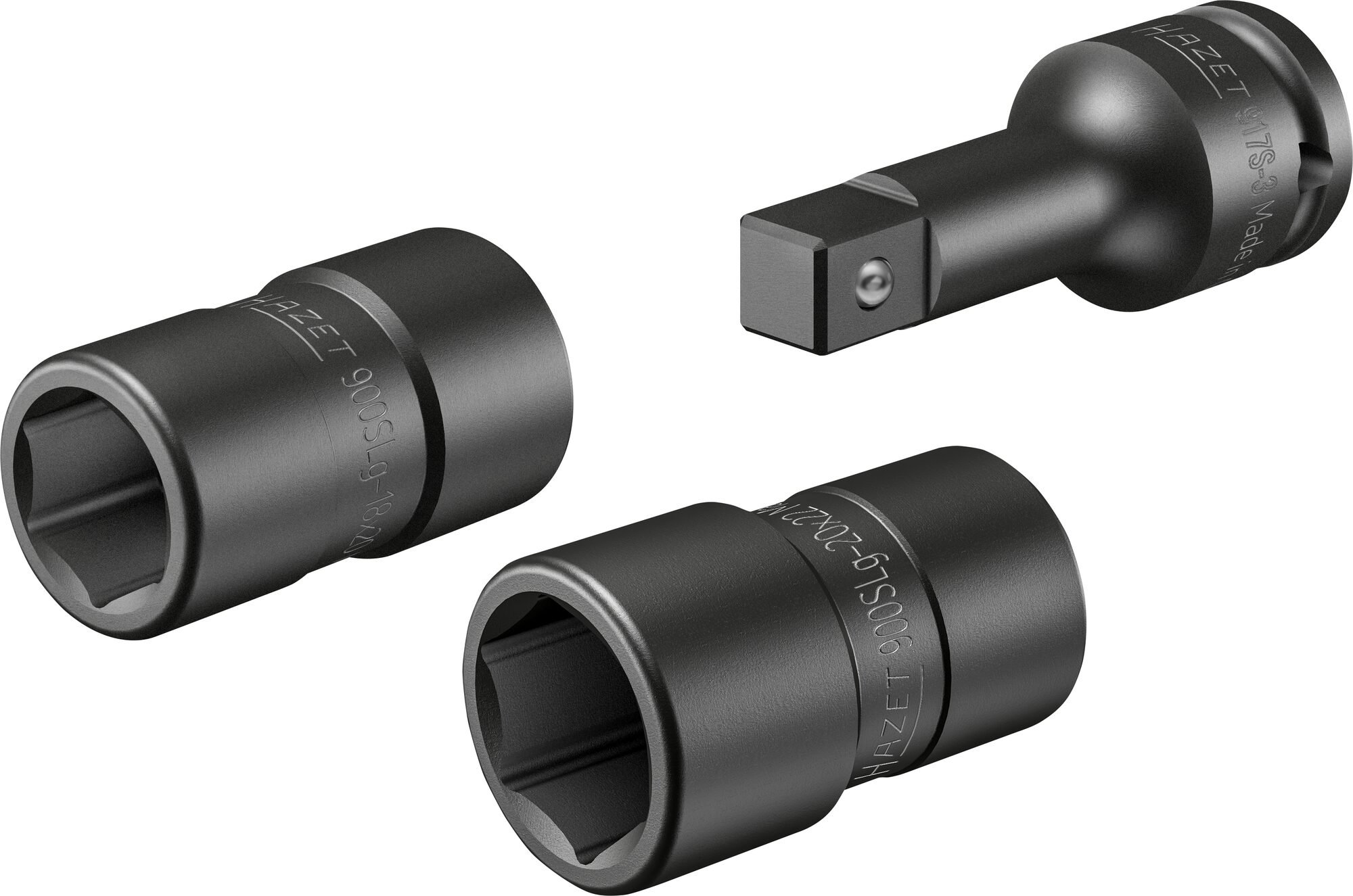 HAZET Dopsleutel FORD wielschroefverbinding 900SLG-1822/3 · 1/2 inch (12,5 mm) vierkant hol · Buiten-zeskant-tractieprofiel · 3-delig · 18 x 20 · 20 x