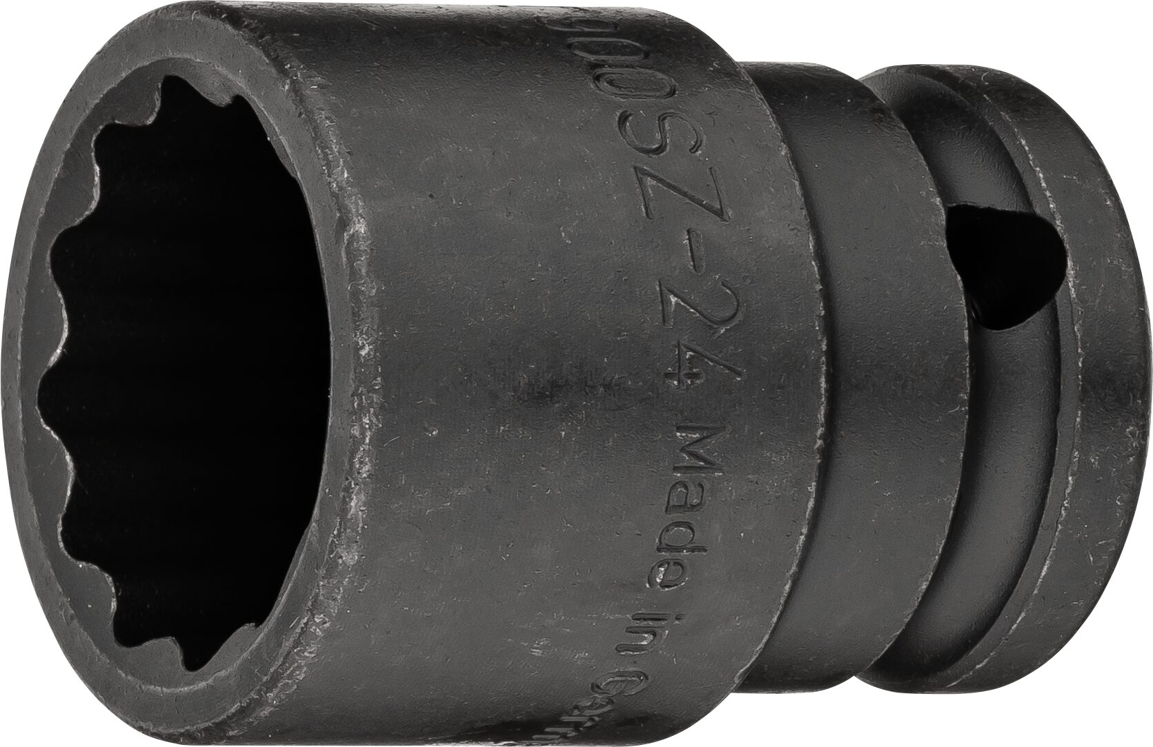 HAZET Krachtdopsleutel 900SZ-24 · 1/2 inch (12,5 mm) vierkant hol · Buitentwaalfkant tractieprofiel · SW 24 mm