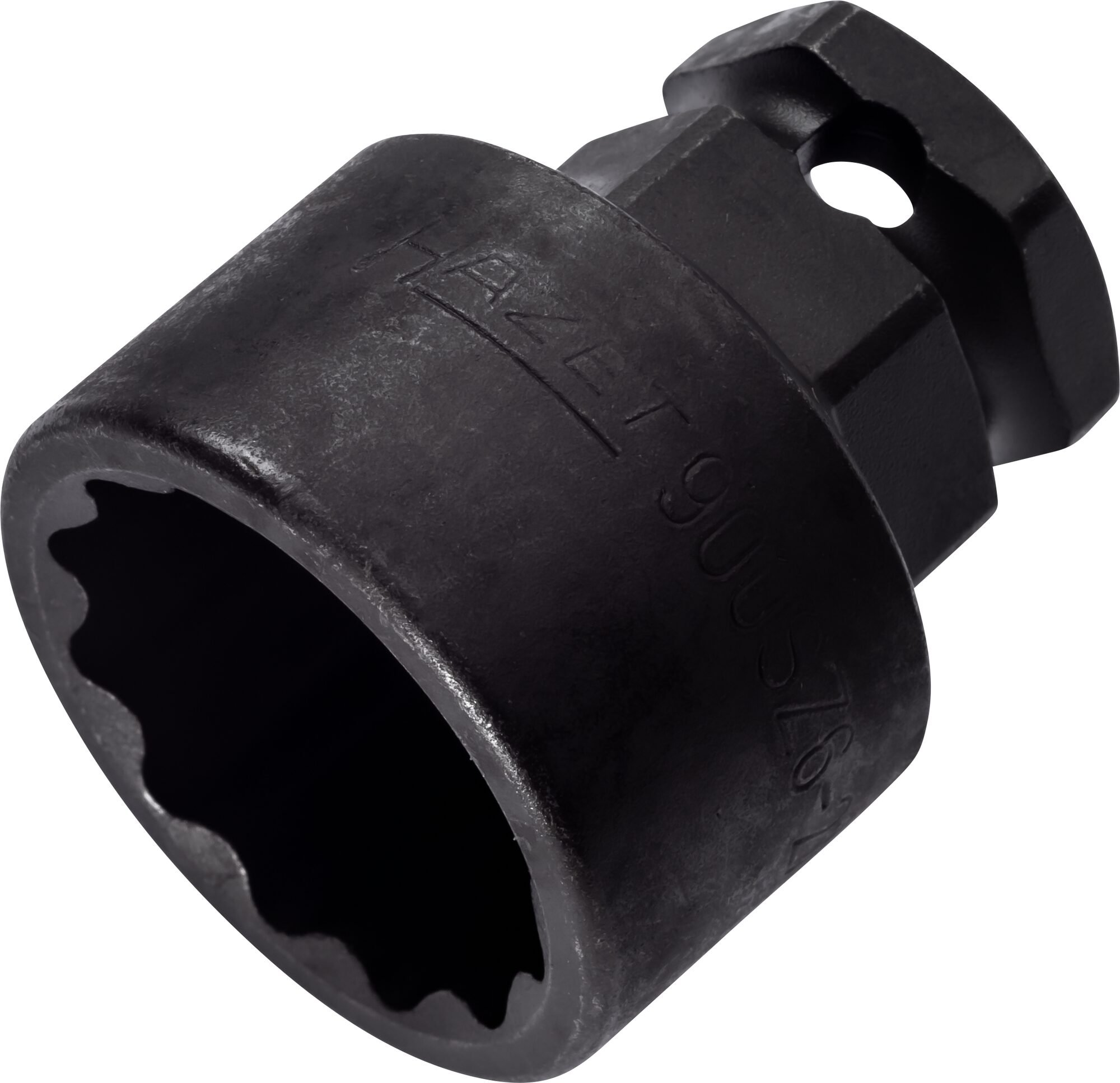 HAZET Krachtdopsleutel 900SZ6-27 · 1/2 inch (12,5 mm) vierkant hol, 24 mm buitenzeskant · Buitentwaalfkant tractieprofiel · SW 27 mm